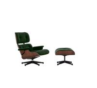 Vitra Eames Armchair With Ottoman Dark Walnut/11 Pine Green/Deep Black