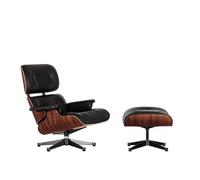 Vitra Eames Armchair With Ottoman Santos Rosewood/ Black Leather