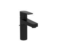 VitrA Flow Square Large Basin Mixer with Waste Lever - Matt Black Finish: Matt Black