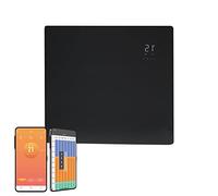 Vitra Glass WiFi Electric Panel Heater, Wall Mounted. Smart Convector Radiator With Timer & Thermostat, Splash Proof, Voice Control (1000W, Black)