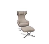 Vitra Grand Repos Armchair With Ottoman Cosy 2 Fossil/ Chrome