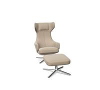 Vitra Grand Repos Armchair With Ottoman Dark Sand/ Chrome