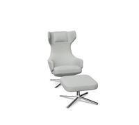 Vitra Grand Repos Armchair With Ottoman Dumet Pebble Melange/ Chrome