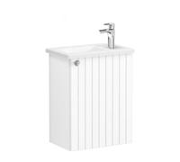 Vitra Harlow Ridge Matt White Wall-Mounted Cloakroom Vanity Unit & Basin Set Black Handle (W)455mm (H)575mm