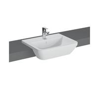 VitrA Integra 550x450mm 1 Tap Hole, Semi Recessed Basin, White