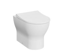 Vitra Koa White Rimless Slim Round Fully Skirted Toilet Set With Soft Close Seat & Embedded Cistern