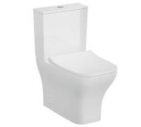 Vitra Koa White Rimless Slim Square Toilet Set With Soft Close Seat & Exposed Cistern
