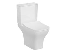 Vitra Koa White Rimless Slim Square Toilet Set With Soft Close Seat & Exposed Cistern