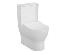 Vitra Koa White Slim Back To Wall Close-Coupled Round Toilet Set With Soft Close Seat & Exposed Cistern