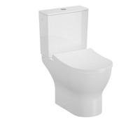 Vitra Koa White Slim Open Back Close-Coupled Round Toilet Set With Soft Close Seat & Exposed Cistern