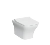 Vitra Koa White Slim Wall Hung Square Toilet Set With Soft Close Seat
