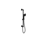 VitrA Origin Classic Hand Shower with Slide Rail & Wall Outlet - Matt Black Finish: Matt Black