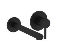 VitrA Origin Wall Mounted 2-Hole Basin Mixer - Matt Black Finish: Matt Black