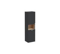 VitrA Root Classic 40cm 2 Door Semi-Tall Unit with Laundry Basket (LH Hinge) - Matt Graphite Finish: Matt Graphite, Handing: Left Hand Hinge