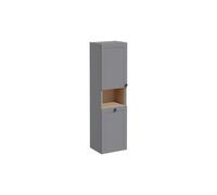 VitrA Root Classic 40cm 2 Door Semi-Tall Unit with Laundry Basket (LH Hinge) - Matt Grey Finish: Matt Grey, Handing: Left Hand Hinge