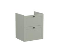 VitrA Root Classic 60cm 2 Drawer Washbasin Unit - Matt Retro Green Finish: Matt Retro Green