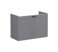 VitrA Root Classic 80cm 2 Door Wall Hung Slim Washbasin Unit - Matt Grey Finish: Matt Grey