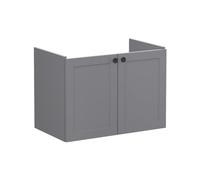 VitrA Root Classic 80cm 2 Door Wall Hung Washbasin Unit - Matt Grey Finish: Matt Grey