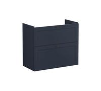 VitrA Root Classic 80cm 2 Drawer Slim Washbasin Unit - Matt Dark Blue Finish: Matt Dark Blue