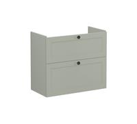 VitrA Root Classic 80cm 2 Drawer Slim Washbasin Unit - Matt Retro Green Finish: Matt Retro Green