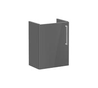 VitrA Root Flat 40cm 1 Door Wall Hung Slim Washbasin Unit (LH Hinge) - Anthracite High Gloss Finish: Anthracite High Gloss, Handing: Left Hand Hinge