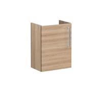 VitrA Root Flat 40cm 1 Door Wall Hung Slim Washbasin Unit (LH Hinge) - Natural Oak Finish: Natural Oak, Handing: Left Hand Hinge
