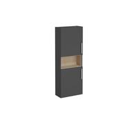 VitrA Root Flat 55cm 2 Door Semi-Tall Unit (LH Hinge) - Matt Storm Grey Finish: Matt Storm Grey