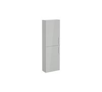 VitrA Root Flat 55cm 2 Door Slim Tall Unit (LH Hinge) - Shiny Pearl Grey Finish: Shiny Pearl Grey