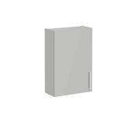 VitrA Root Flat 60cm 1 Door Upper/Wall Unit (LH Hinge) - Shiny Pearl Grey Finish: Shiny Pearl Grey, Handing: Left Hand Hinge