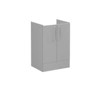 VitrA Root Flat 60cm 2 Door Floor Standing Washbasin Unit - Matt Rock Grey Finish: Matt Rock Grey