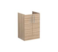 VitrA Root Flat 60cm 2 Door Floor Standing Washbasin Unit - Natural Oak Finish: Natural Oak