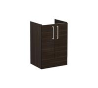 VitrA Root Flat 60cm 2 Door Floor Standing Washbasin Unit - Walnut Finish: Walnut