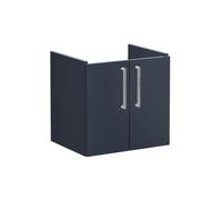 VitrA Root Flat 60cm 2 Door Wall Hung Washbasin Unit - Matt Dark Blue Finish: Matt Dark Blue