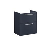 VitrA Root Flat 60cm 2 Drawer Slim Washbasin Unit - Matt Dark Blue Finish: Matt Dark Blue