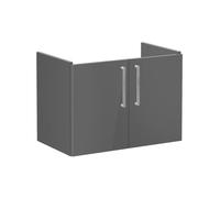 VitrA Root Flat 80cm 2 Door Wall Hung Washbasin Unit - Anthracite High Gloss Finish: Anthracite High Gloss
