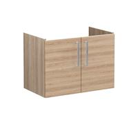 VitrA Root Flat 80cm 2 Door Wall Hung Washbasin Unit - Natural Oak Finish: Natural Oak