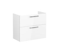 VitrA Root Flat 80cm 2 Drawer Slim Washbasin Unit - High Gloss White Finish: High Gloss White
