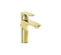 VitrA Root Round Basin Mixer with Waste Lever - Soft Gold Finish: Soft Gold