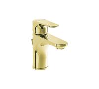 VitrA Root Round Compact Basin Mixer with Waste Lever - Soft Gold Finish: Soft Gold