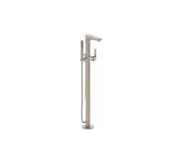 VitrA Root Round Floor Standing Bath/Shower Mixer - Brushed Nickel Finish: Brushed Nickel