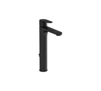 VitrA Root Round Tall Basin Mixer with Waste Lever - Matt Black Finish: Matt Black