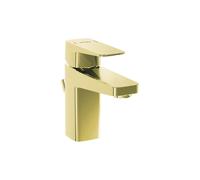 VitrA Root Square Compact Basin Mixer with Waste Lever - Soft Gold Finish: Soft Gold