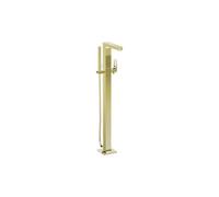 VitrA Root Square Floor Standing Bath/Shower Mixer - Soft Gold Finish: Soft Gold