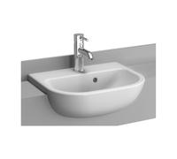 VitrA S20 450x350mm 1 Tap Hole, Semi Recessed Basin, White
