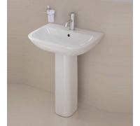 Vitra S20 500mm Basin 1 Tap Hole And Full Pedestal
