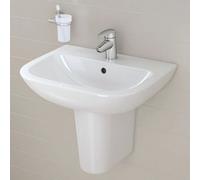 Vitra S20 600mm Basin 1 Tap Hole And Semi Pedestal