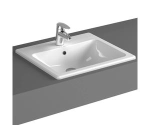 Vitra S20 Compact Inset Countertop Basin & Front Overflow 500mm W - 1 TH