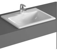 Vitra S20 Compact Inset Countertop Basin & Front Overflow 550mm W - 1 TH