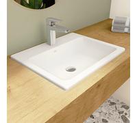 Vitra S20 Compact Inset Countertop Basin & Front Overflow 500mm W - 1 TH