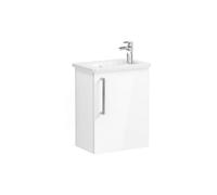 VitrA Zentrum Compact 45cm 1 Door Wall Hung Washbasin Unit (RH Hinge) - High Gloss White Finish: High Gloss White